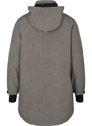 Softshell jas met capuchon en zakken, Medium Grey Melange, Packshot image number 1