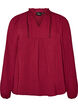 Blouse met V-hals en gehaakte sierband, Rood, Packshot image number 0