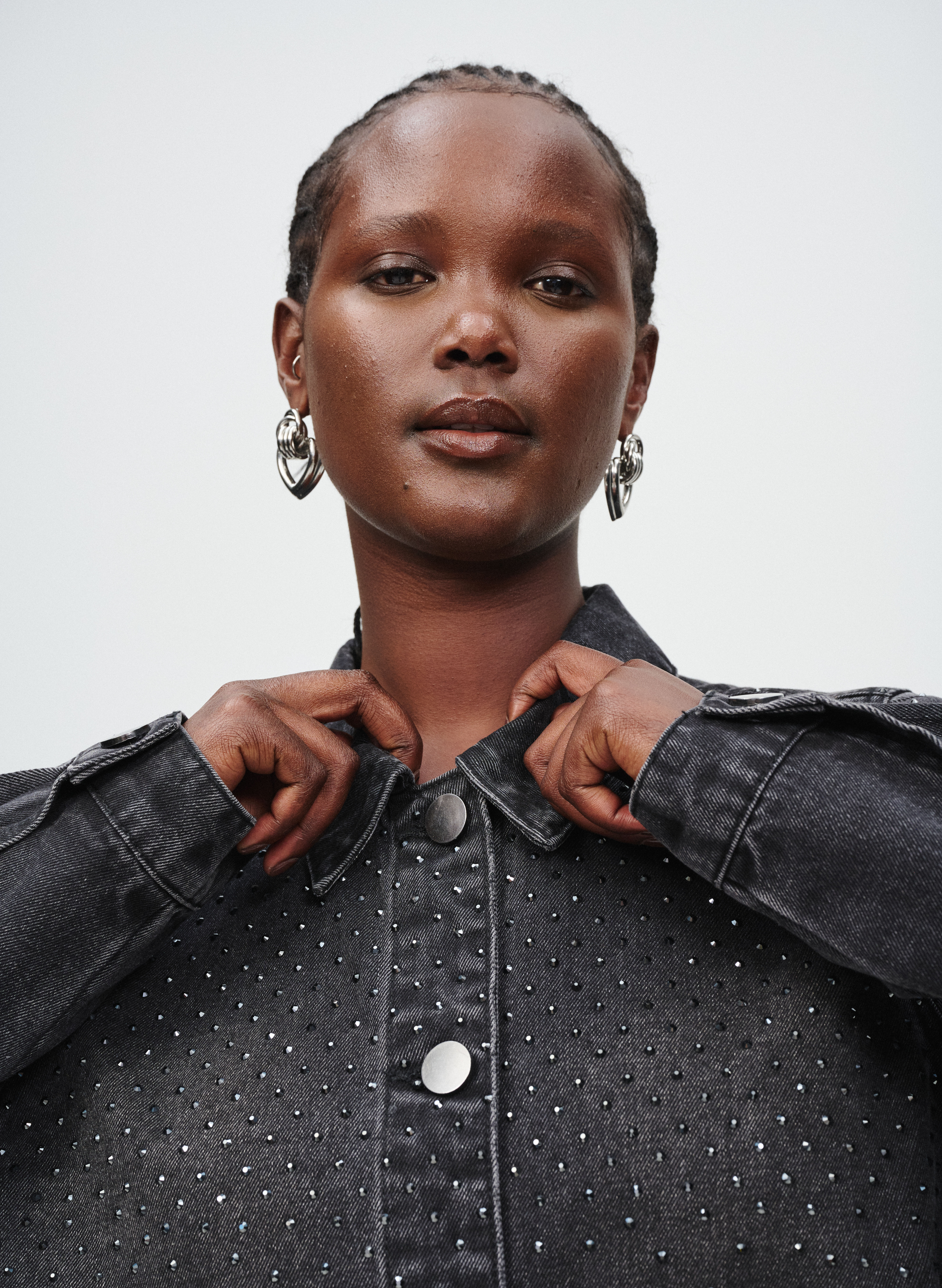 Zizzi Denim met stenen details, , Model