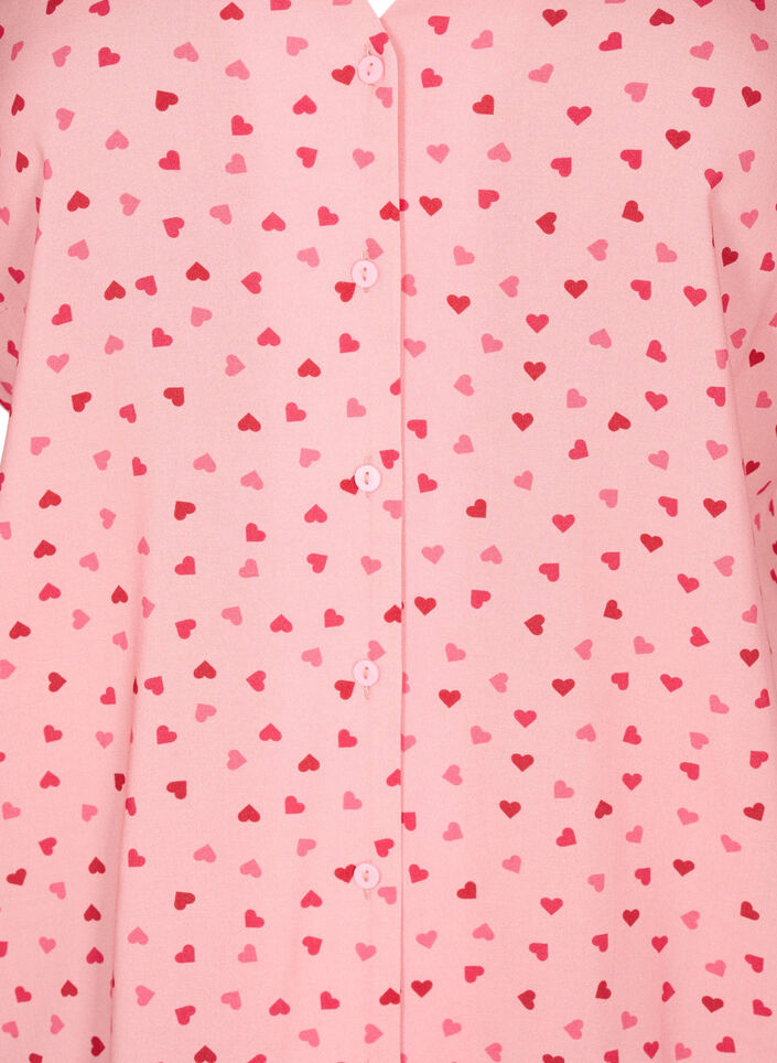 Bedrukte pyjamatop van viscose, Roze, Packshot image number 2