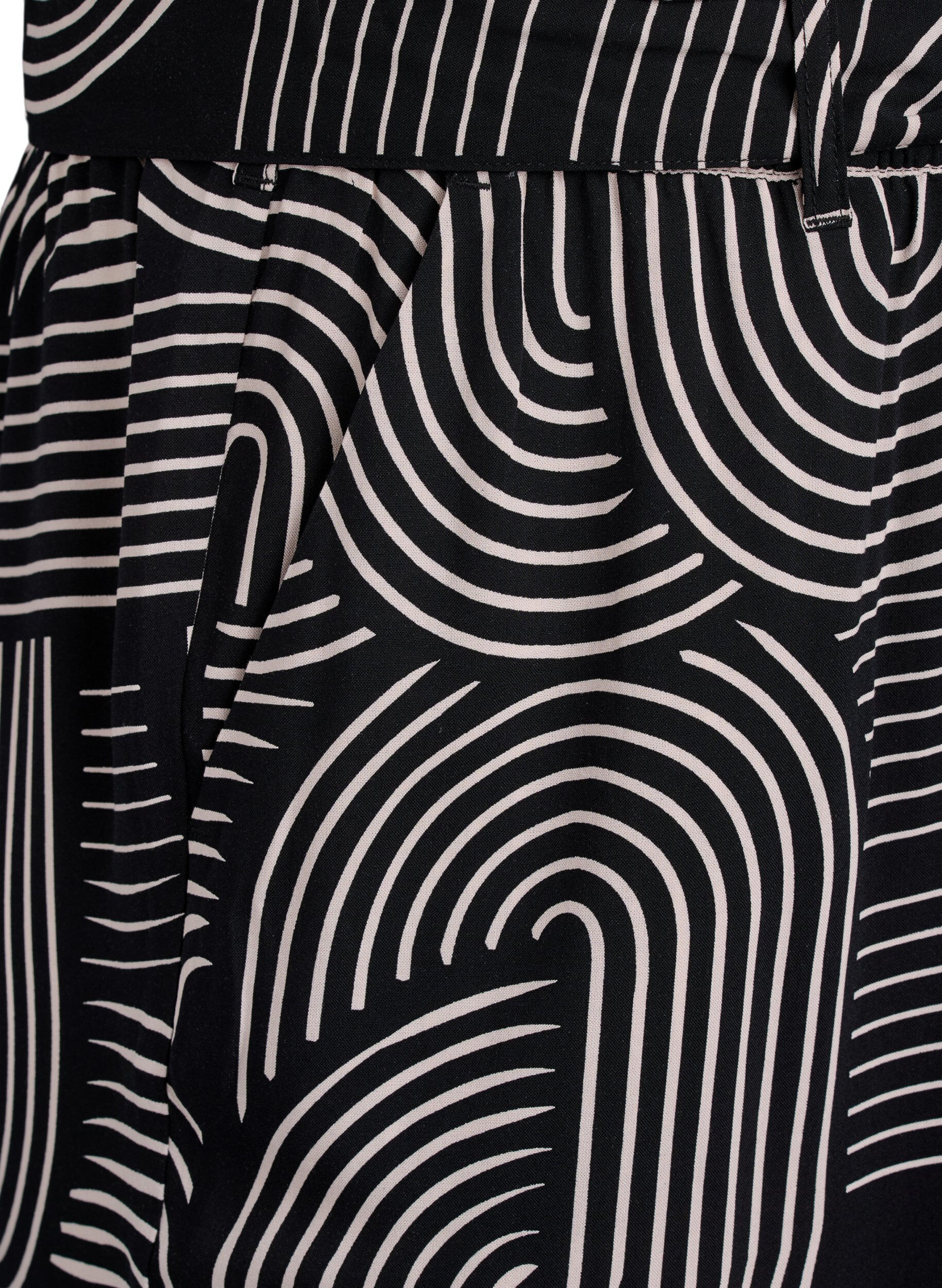 Zizzi Viscose broek met hoge taille, Zwart, Packshot image number 2