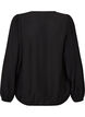 Viscose blouse met V-hals en ballonvormig silhouet, Zwart, Packshot image number 1