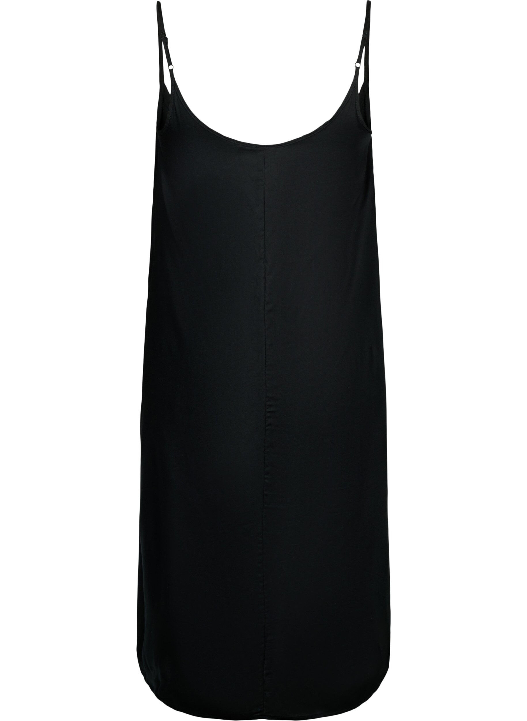 Zizzi Mouwloos midi jurk in viscose, Black, Packshot image number 1