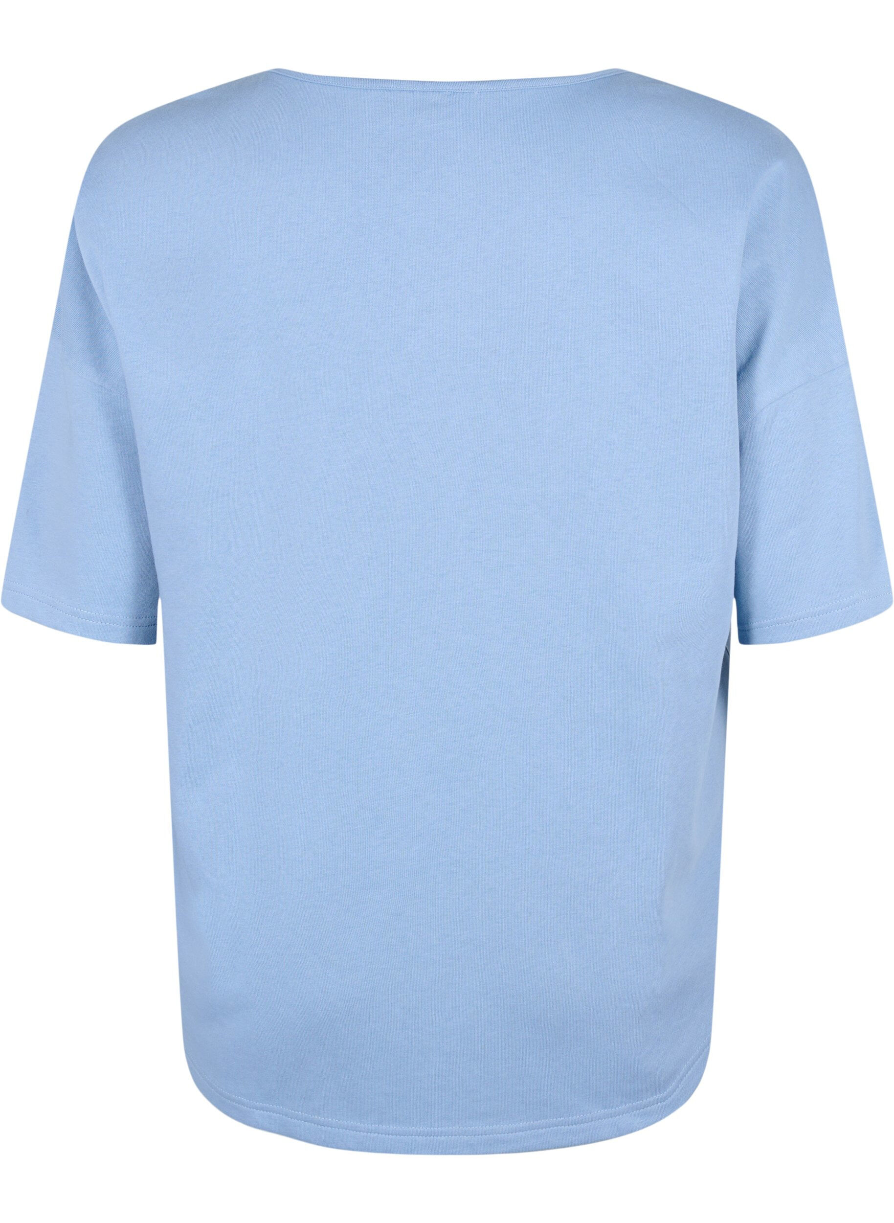 Zizzi Blouse met 1/2 mouwen, Faded Denim, Packshot image number 1