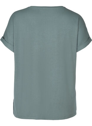 T-shirt in viscosemix met ronde hals, Balsam Green, Packshot image number 1