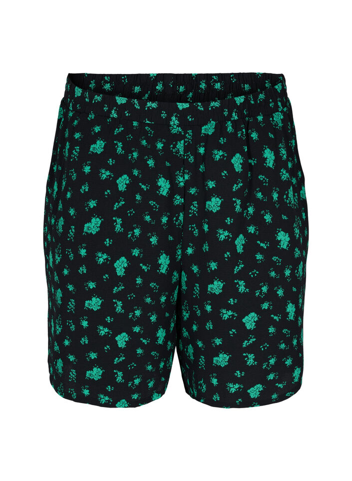 Shorts met print en zakken, Green Flower AOP, Packshot image number 0
