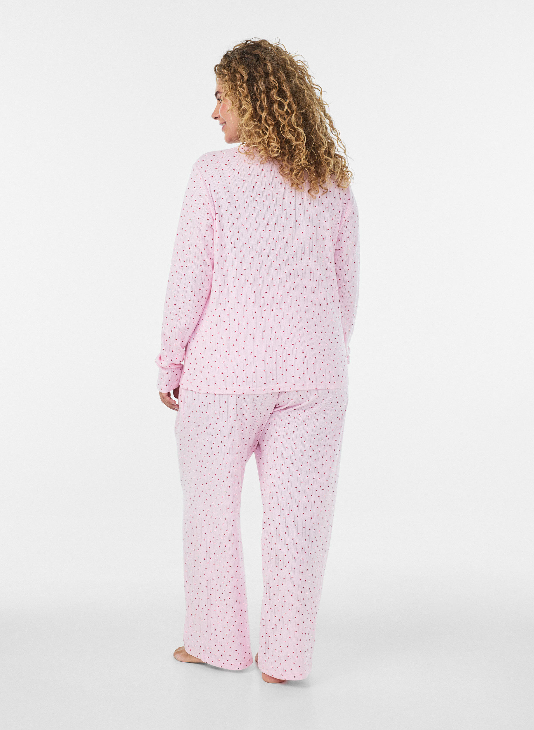 ZizziVest van biologisch katoen met gaatjesborduursel, Roze, Model image number 2