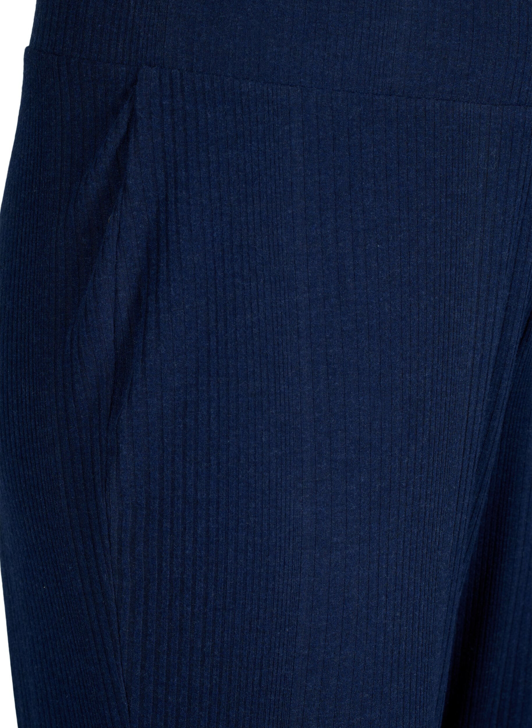 Zizzi Comfortabele broek met gestreepte textuur, Night Sky Mel., Packshot image number 2