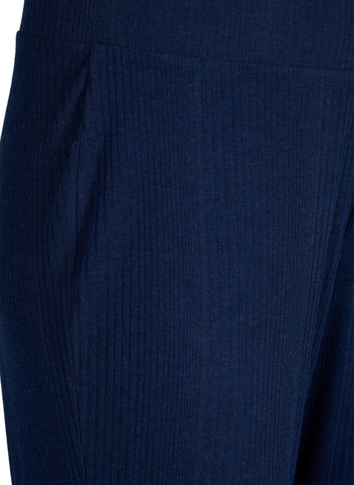 Comfortabele broek met gestreepte textuur, Night Sky Mel., Packshot image number 2