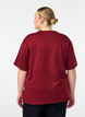T-shirt met strass-steentjes en ronde hals, Donker Bordeaux, Model image number 2