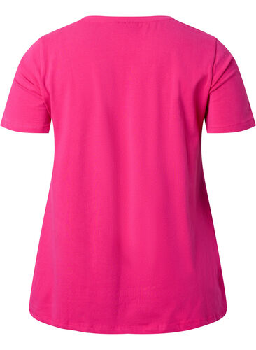Basic t-shirt in effen kleur met katoen, Beetroot Purple, Packshot image number 1