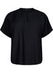 Blouse met korte mouwen van viscose, Black, Packshot image number 0