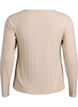 Jerseyblouse met vierkante hals en geribde textuur, Beige, Packshot image number 1