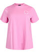 Biologisch katoenen T-shirt met tekstmotief, Roze, Packshot image number 0