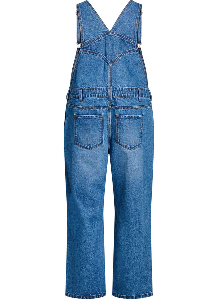 Denim overall met wijde pijpen, Blauw, Packshot
