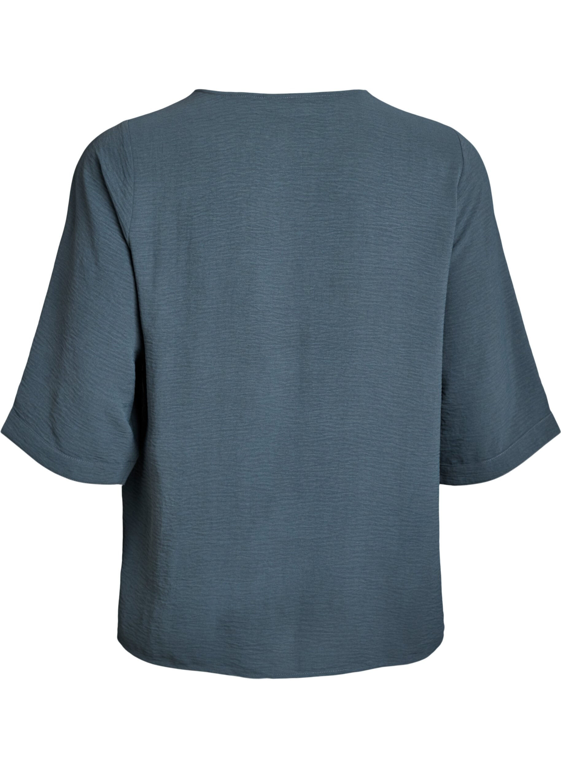 ZizziShirtblouse met V-hals en 3/4 mouwen, Groen, Packshot image number 1