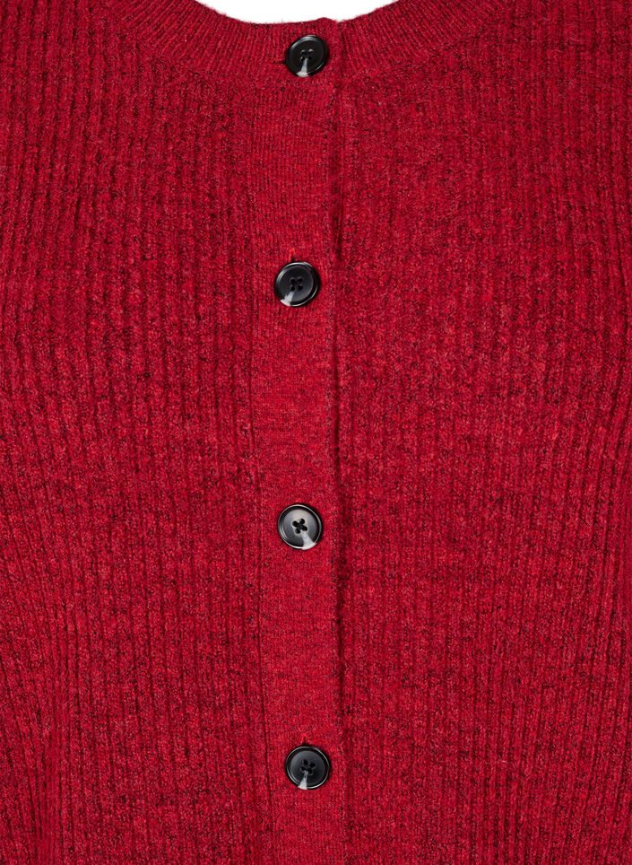Vest van ribtricot met knopen, Rood, Packshot image number 2