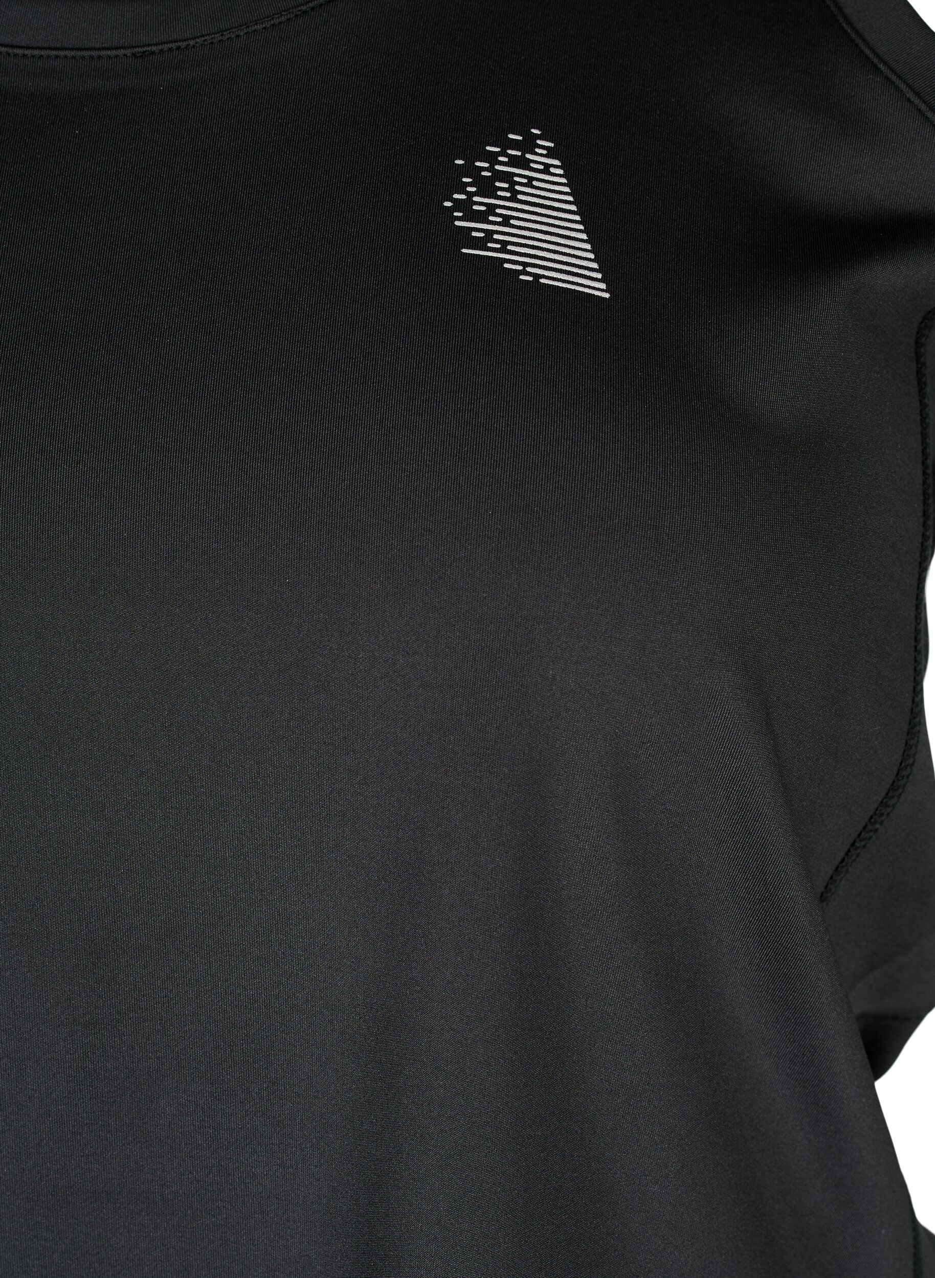 Zizzi Sporttop met racerback rug en mesh, Black, Packshot image number 2