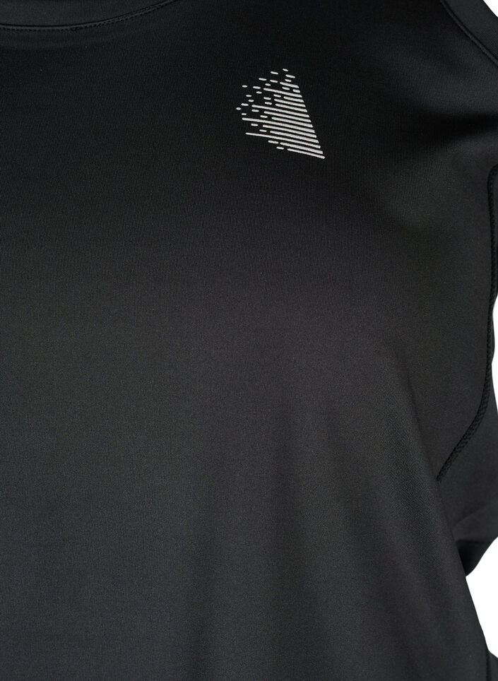 Sporttop met racerback rug en mesh, Black, Packshot image number 2