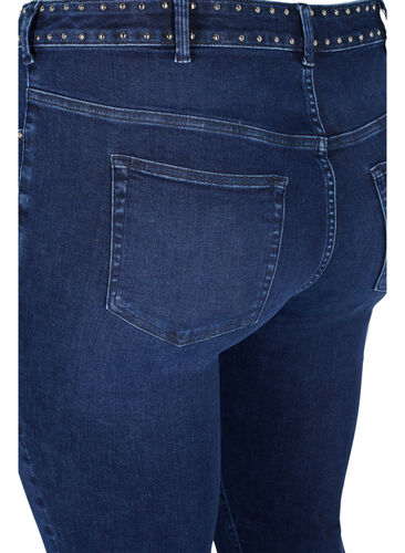Super slanke Amy jeans met klinknagels, Dark blue, Packshot image number 2