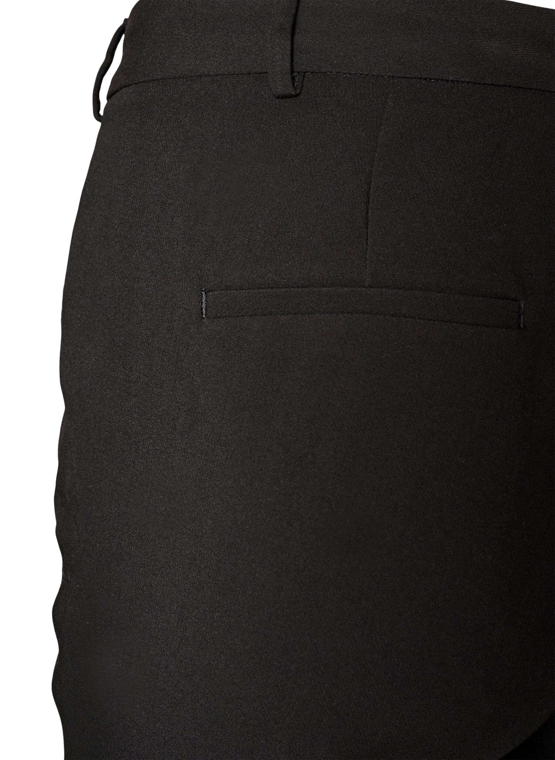 ZizziGetailleerde broek met hoge taille en persvouwen, Zwart, Packshot image number 3