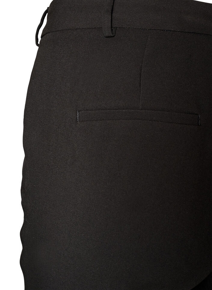 Getailleerde broek met hoge taille en persvouwen, Zwart, Packshot image number 3