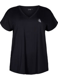 Los trainings-T-shirt met v-hals, Black