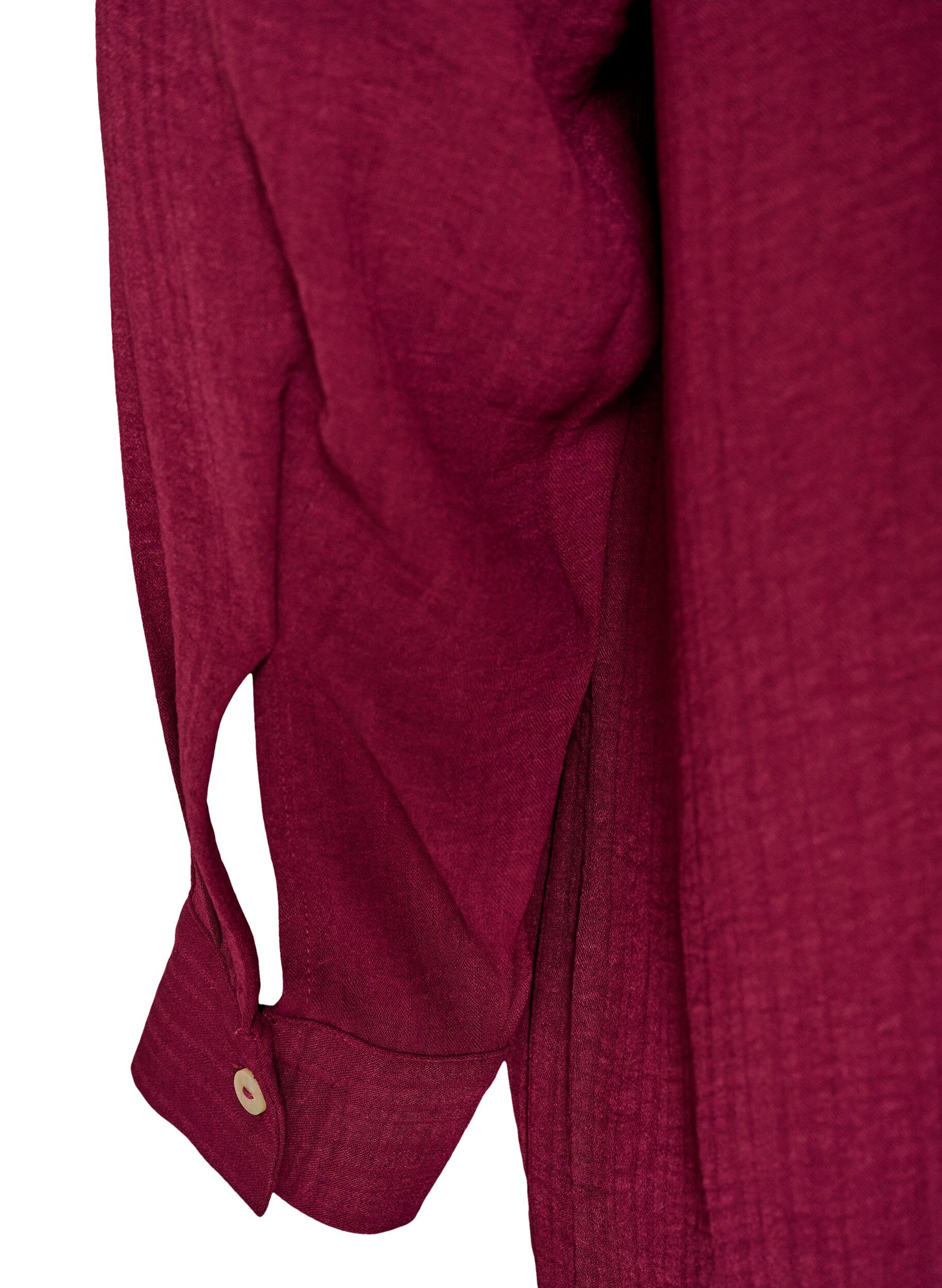 ZizziLange shirt met een lichte textuur, Rood, Packshot image number 3