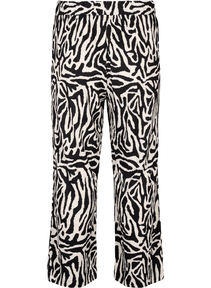 Broek met zebraprint, Zwart, Packshot image number 1