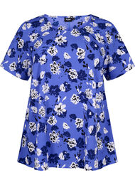 FLASH - Blouse met korte mouwen en print, Amparo Blue Flower