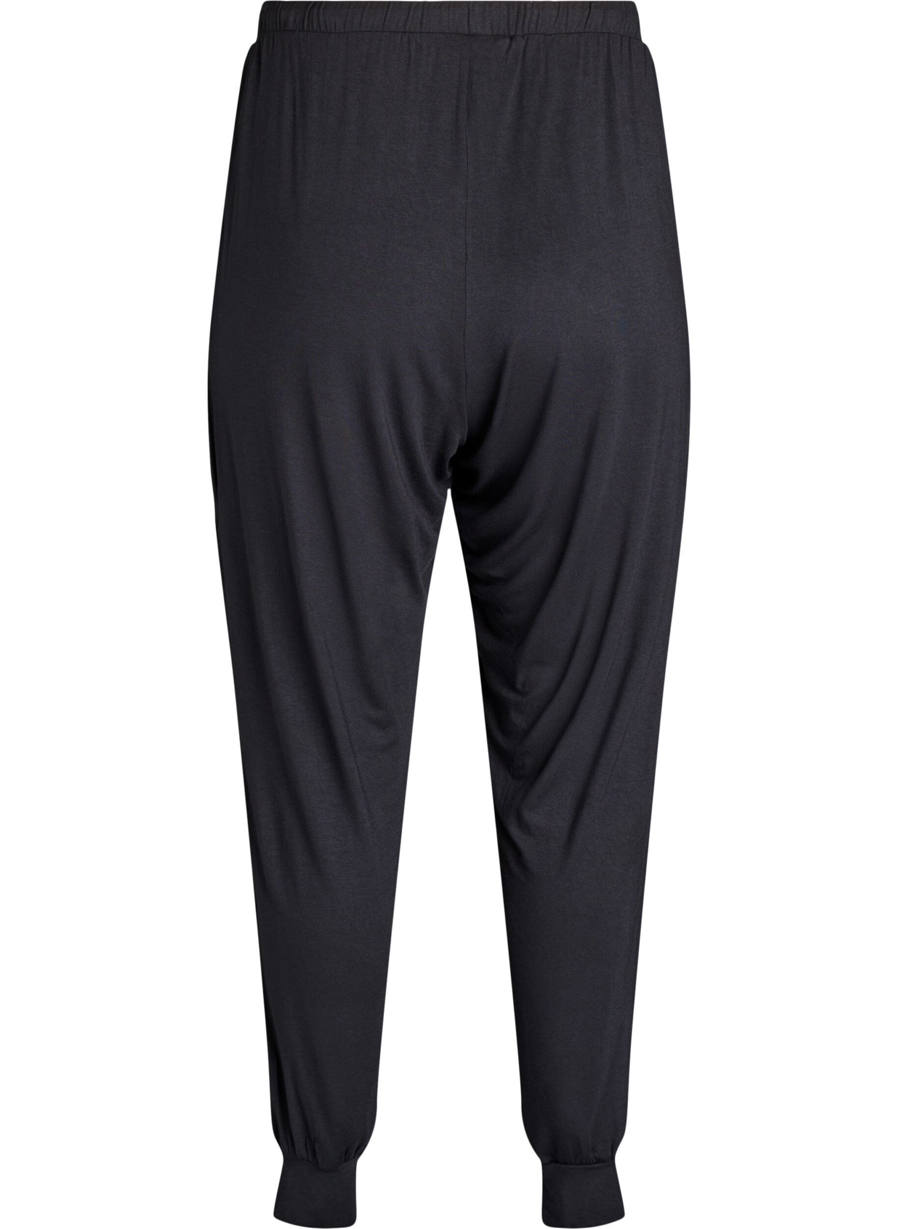 ZizziNachtbroek van modal met hoge taille, Zwart, Packshot image number 1