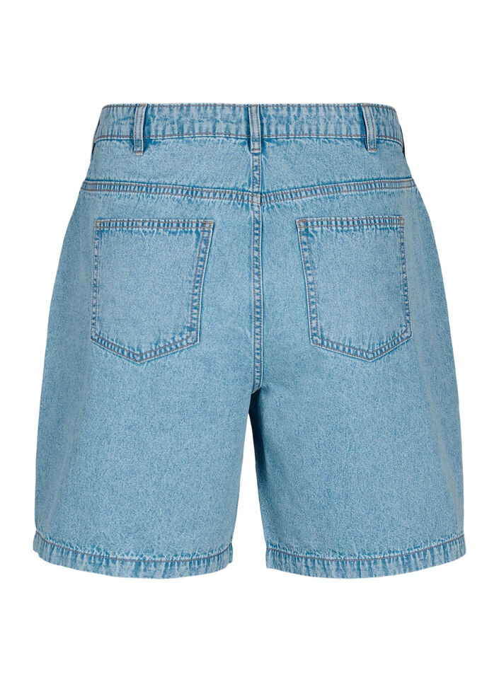 Hoge taille korte spijkerbroek, Light Blue Denim, Packshot image number 1