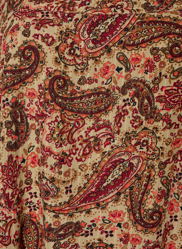 Viscose blouse met paisleymotief en een vierkante halslijn, Bruin, Packshot image number 2