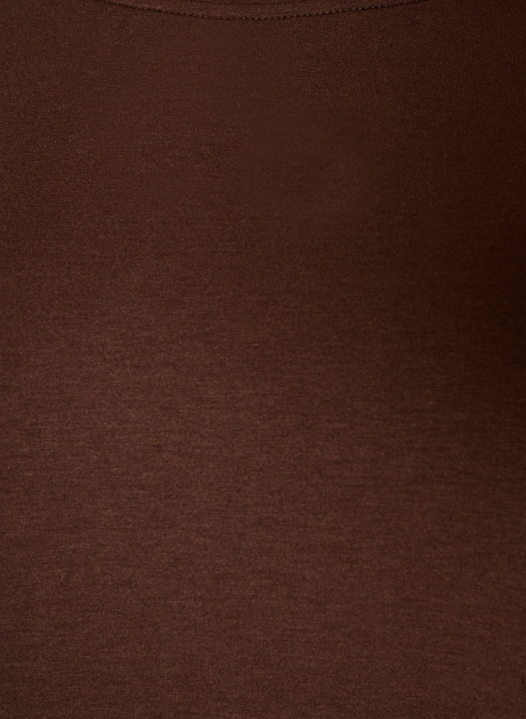 ZizziJersey blouse met kanten rand, Bruin, Packshot image number 2