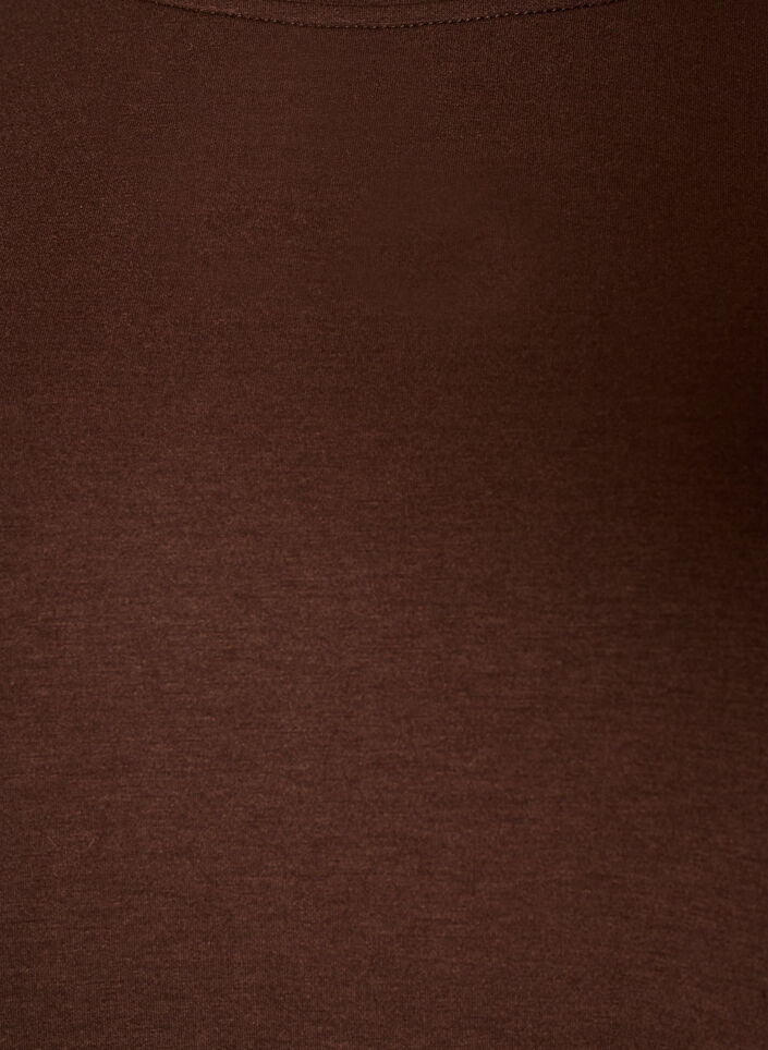 Jersey blouse met kanten rand, Bruin, Packshot image number 2
