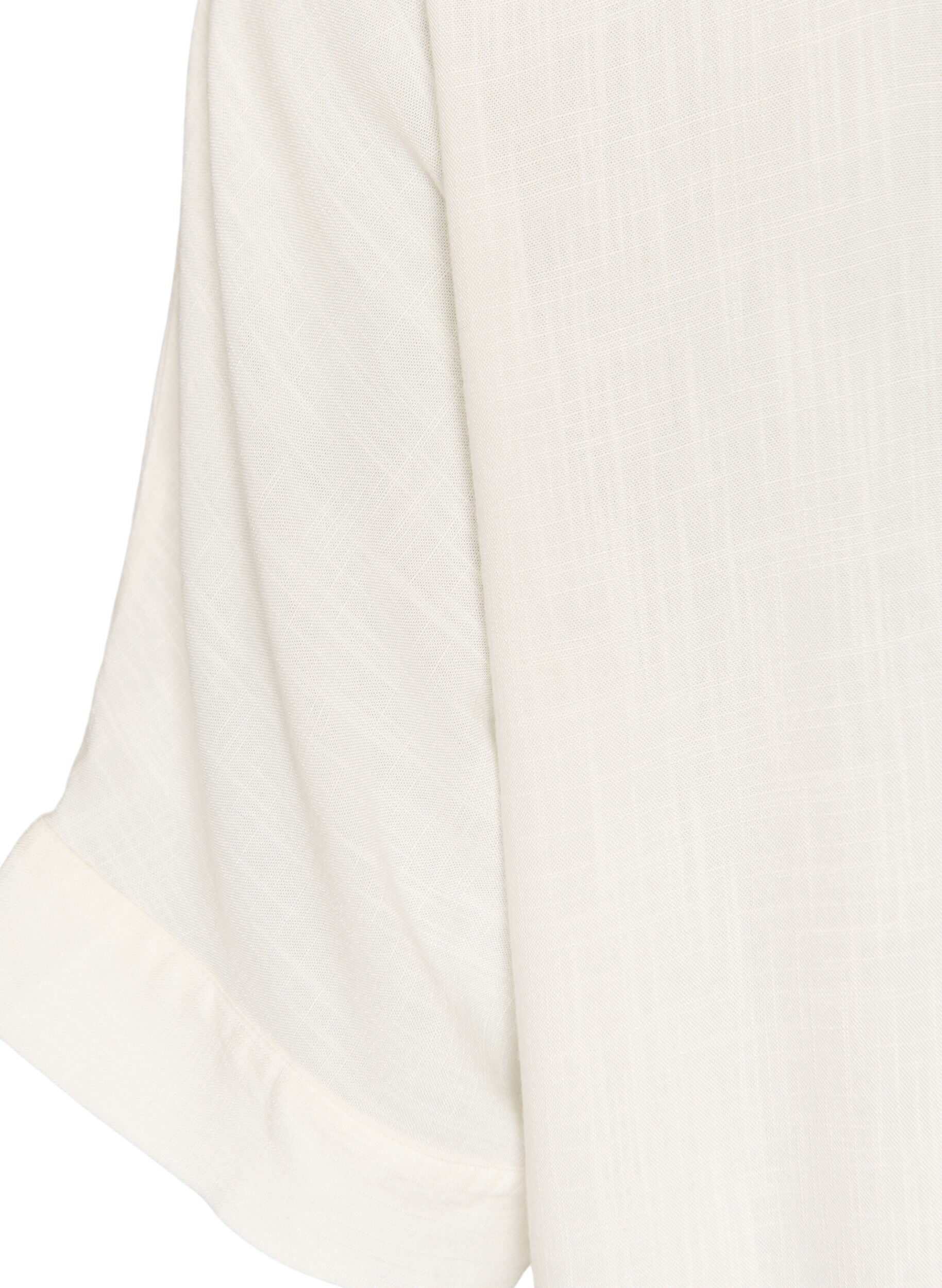 ZizziViscose blouse met crochet detail en knopen, Vanille, Packshot image number 3