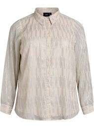 Shirt met glinsterend patroon, Vanille