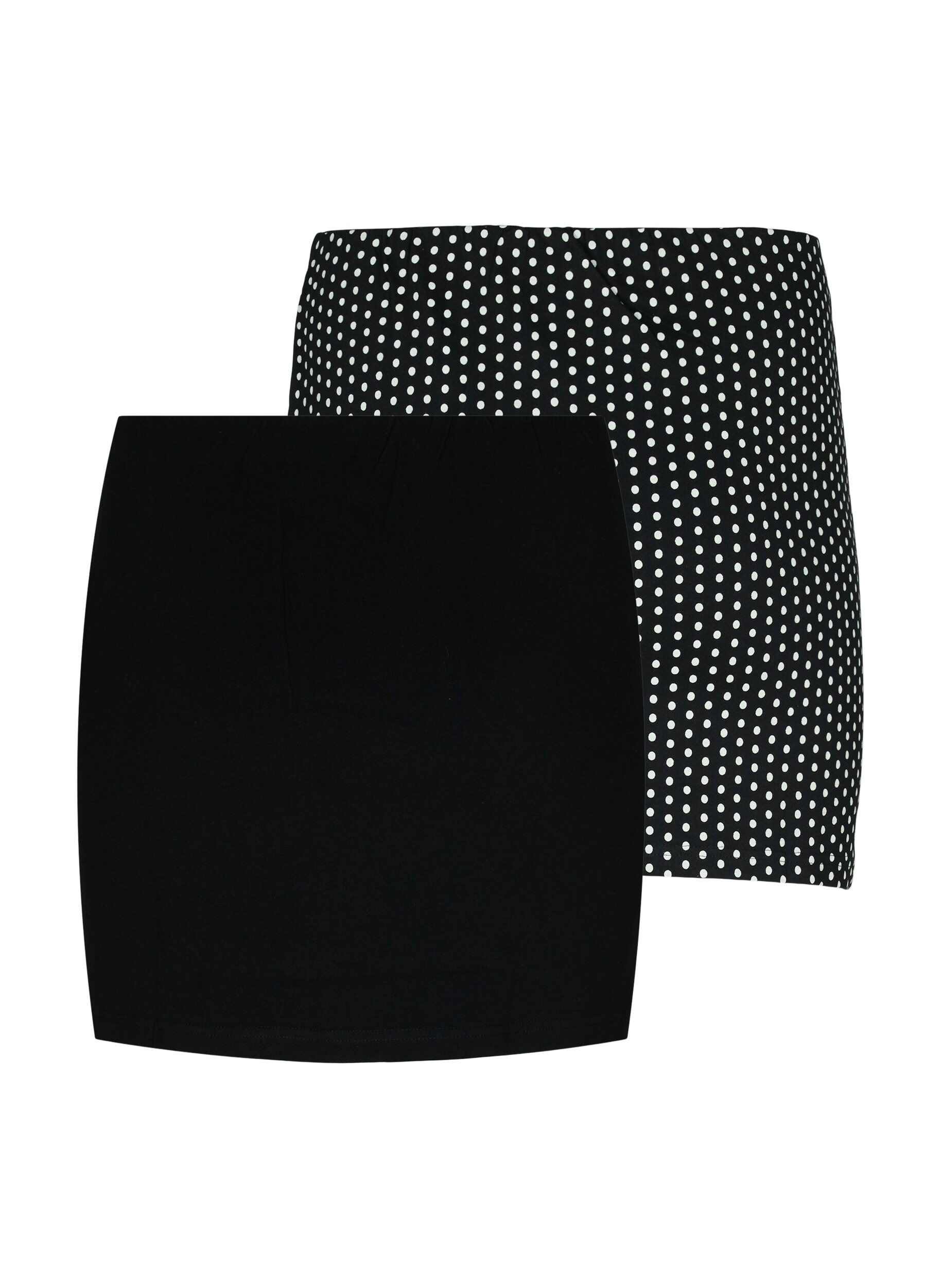 Zizzi 2-pack tops verlenger, Black/Black Dot, Packshot image number 1