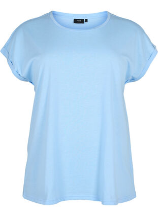 T-shirt met korte mouwen van katoenmix, Serenity, Packshot image number 0