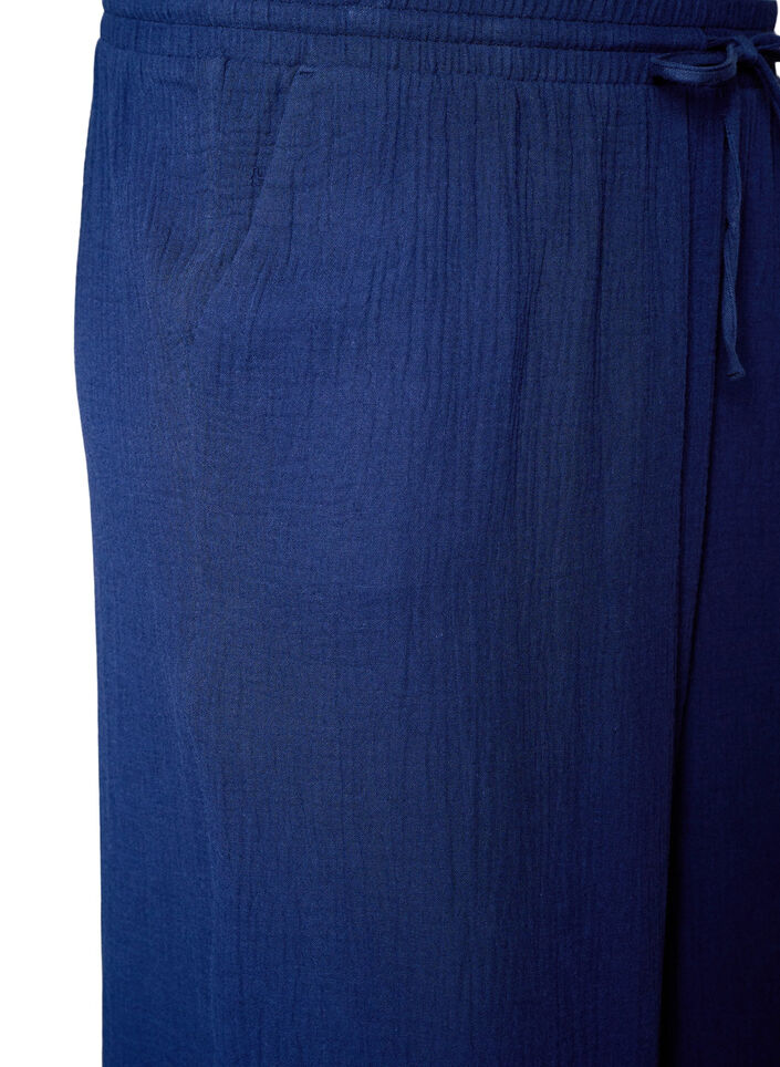 Culotte broek van katoen met hoge taille, Blauw, Packshot image number 2