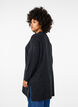 Lange gebreide blouse met lange mouwen, Dark Grey Melange, Model image number 1