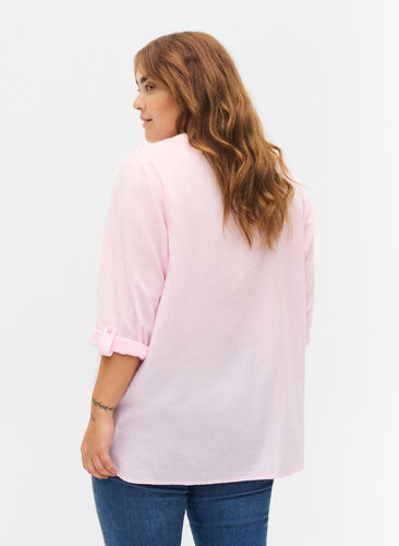 Katoenen blouse met kanten details, Pink-A-Boo, Model image number 1