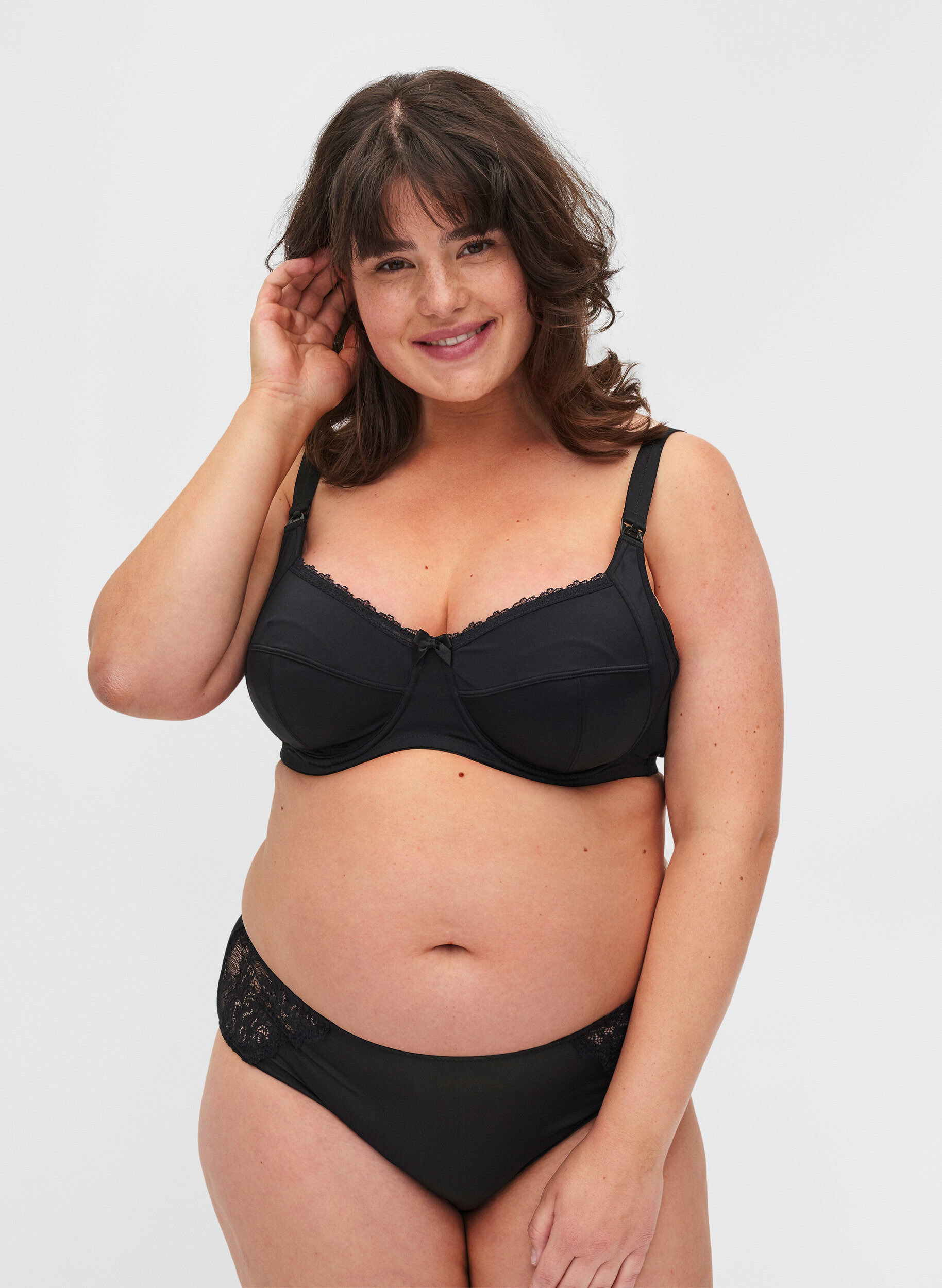 Zizzi Voedingsbeha met beugel, Black, Model image number 3