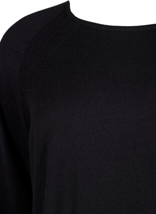 Gebreide blouse met raglanmouwen, Black, Packshot image number 2