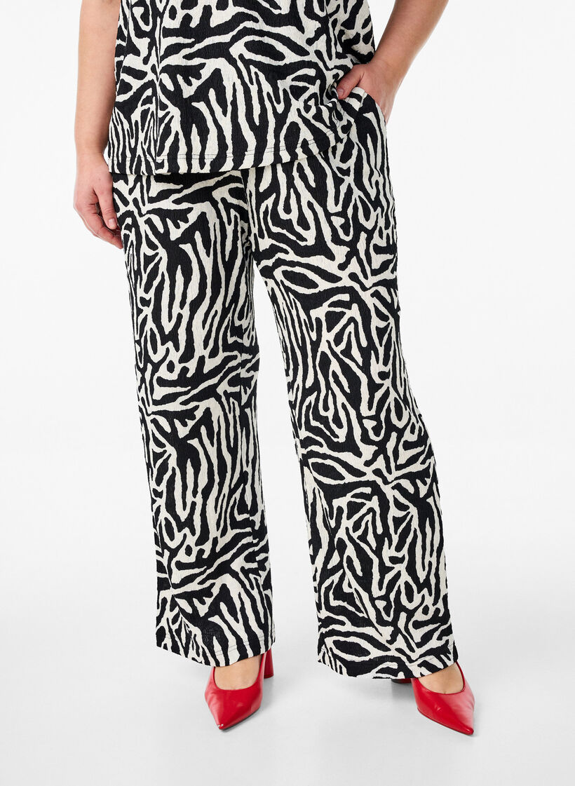 Broek met zebraprint, Zwart, Model image number 2