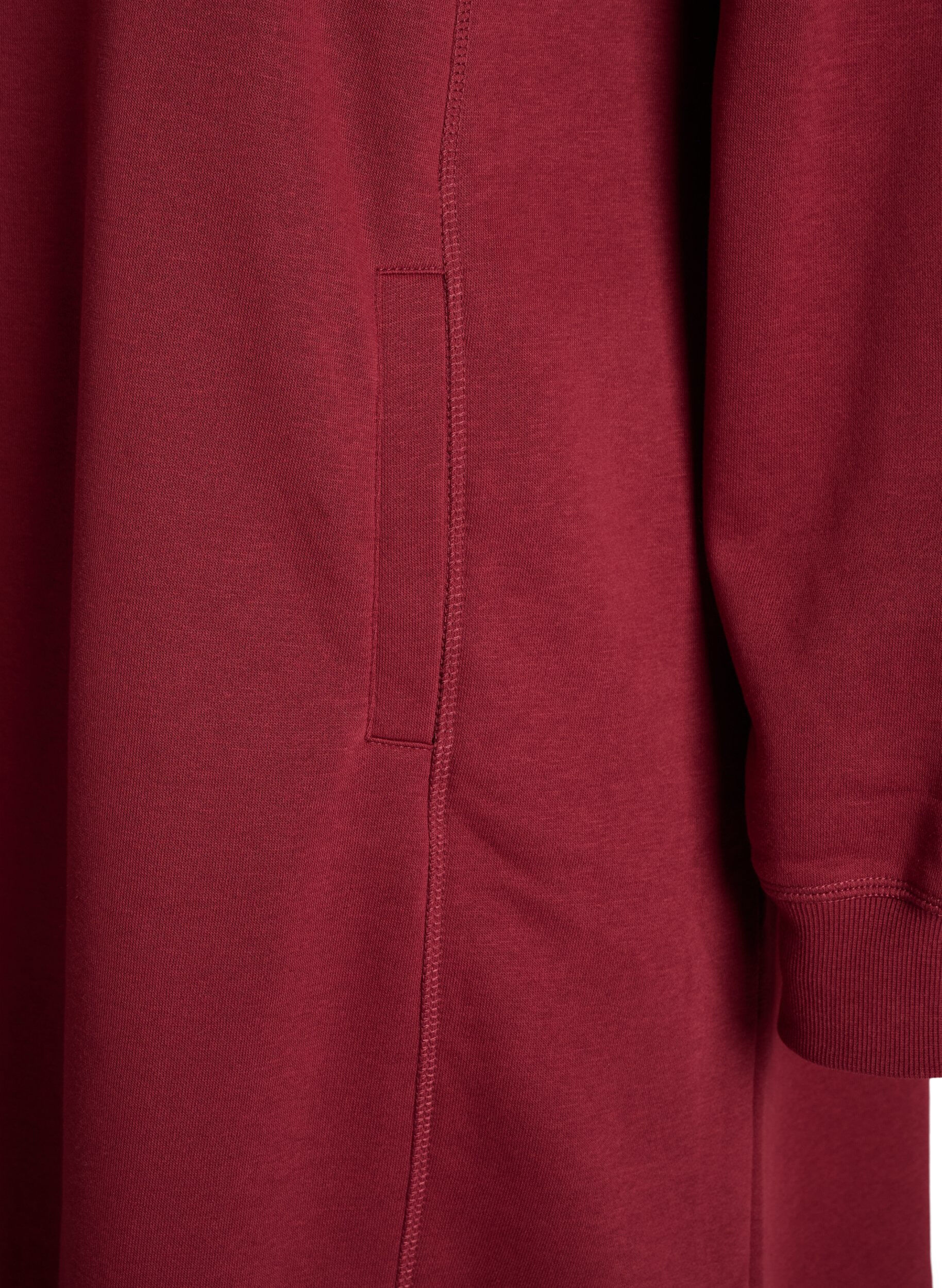 ZizziKort sweatshirt jurk met hoge kraag en zakken, Rood, Packshot image number 2