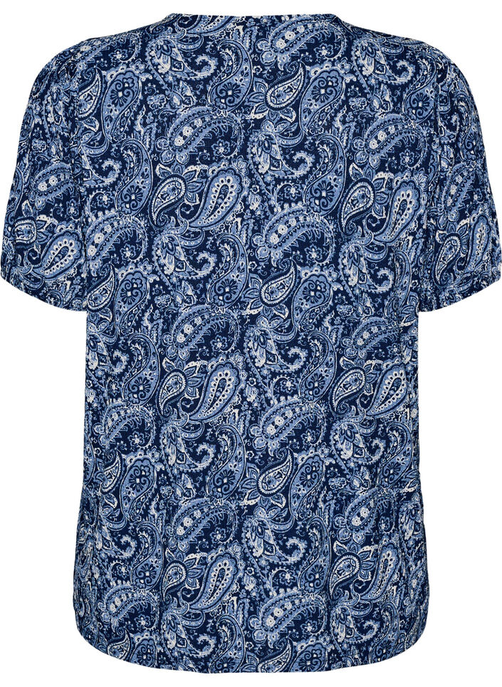 Blouse met korte mouwen, Blauw, Packshot image number 1