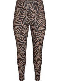 Viscose leggings met zebraprint, Bruin