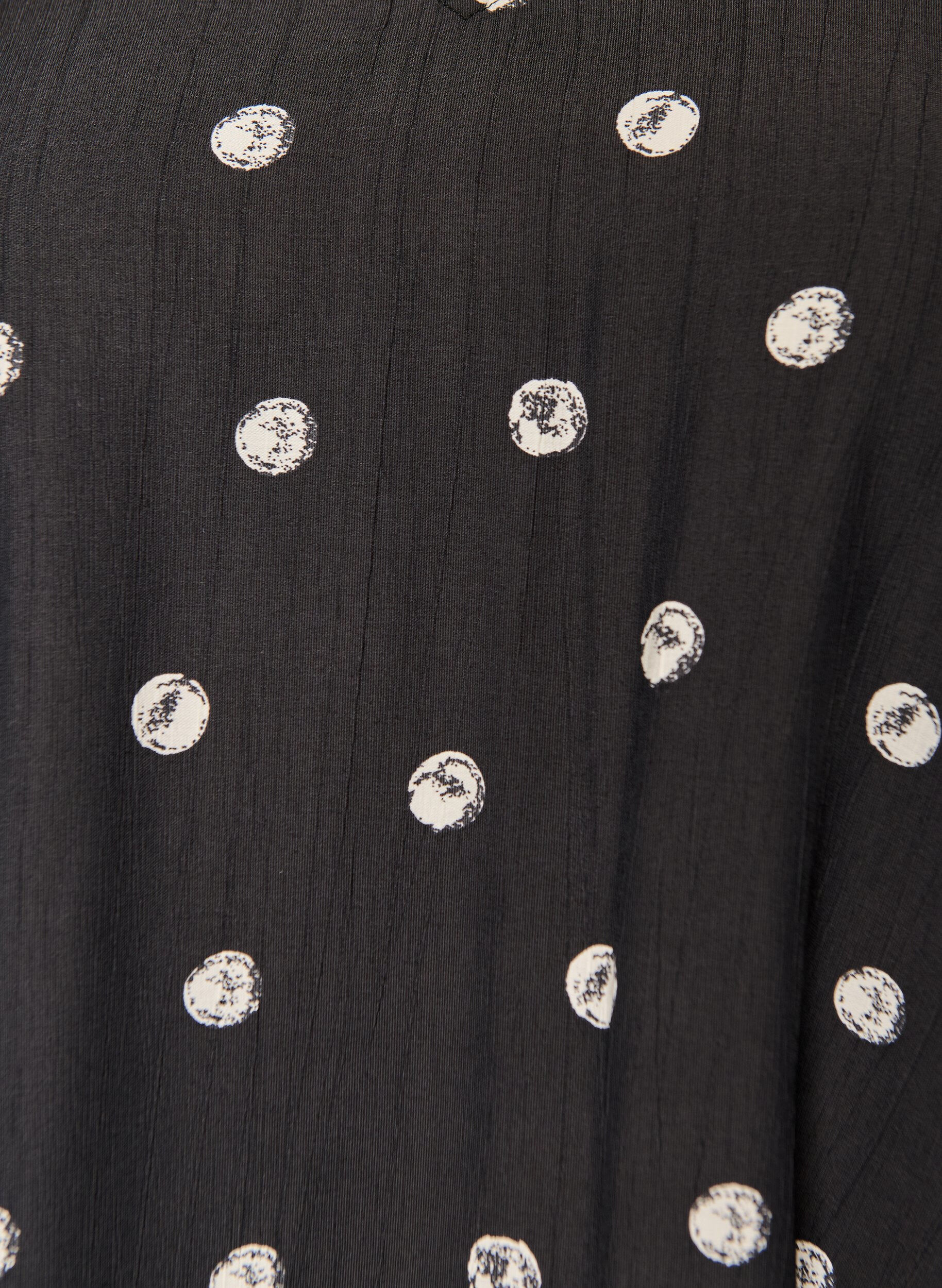 Zizzi Viscose blouse met geplooide mouwen, Zwart, Packshot image number 2