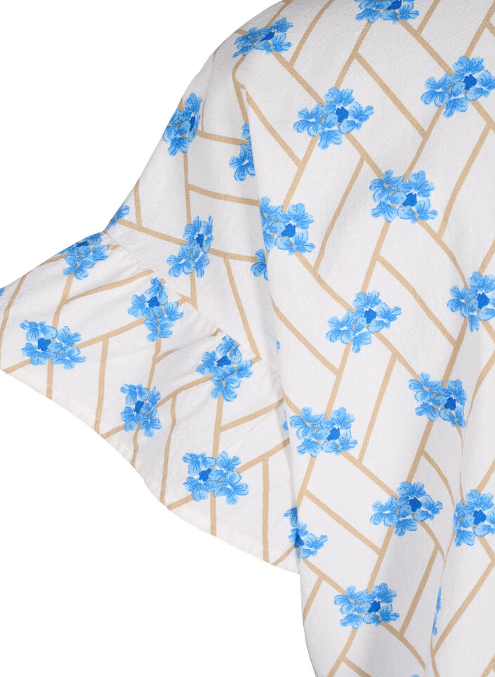 Gebloemde katoenen tuniek, Snow White Flower, Packshot image number 3